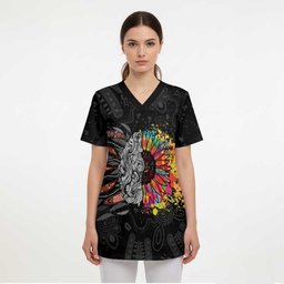 Australia Aboriginal Scrub Top Autism It's Okay To Be Different