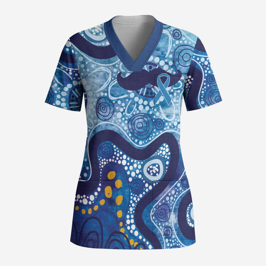 Australia Indigenous Blue Ribbon Scrub Top Mo Bros Mustache
