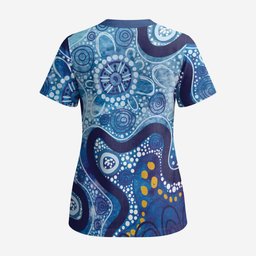 Australia Indigenous Blue Ribbon Scrub Top Mo Bros Mustache