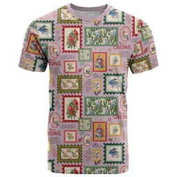 Aussie Birds Christmas La La Land T Shirt Pink Vintage Stamp Edition