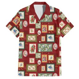 Aussie Birds Christmas La La Land Hawaiian Shirt Red Vintage Stamp Edition