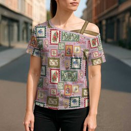Aussie Birds Christmas La La Land Cross Shoulder Shirt Pink Vintage Stamp Edition