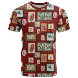 Aussie Birds Christmas La La Land T Shirt Red Vintage Stamp Edition