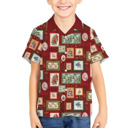 Aussie Birds Christmas La La Land Kid Hawaiian Shirt Red Vintage Stamp Edition