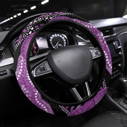 Australia Indigenous Butterflies Steering Wheel Cover Lupus Awareness Purple Ribbon Aboriginal Art