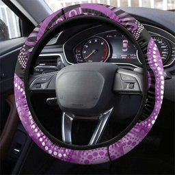 Australia Indigenous Butterflies Steering Wheel Cover Lupus Awareness Purple Ribbon Aboriginal Art