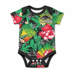 Panthers Rugby Baby Onesie Fashion Tropical Jungle Flowers