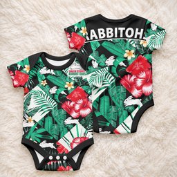 Rabbitohs Rugby Baby Onesie Fashion Tropical Jungle Flowers