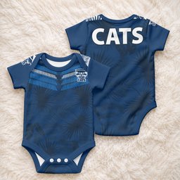 Geelong Cats Football Baby Onesie Simple Hawaiian Palms Leaf