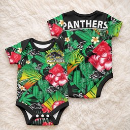 Panthers Rugby Baby Onesie Fashion Tropical Jungle Flowers