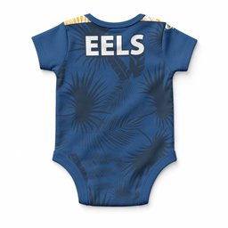Parramatta Eels Rugby Baby Onesie Simple Hawaiian Palms Leaf