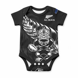 New Zealand Black Rugby Baby Onesie