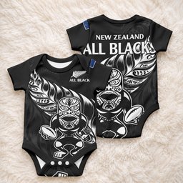 New Zealand Black Rugby Baby Onesie