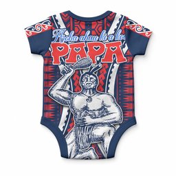 Aotearoa Father's Day Gift For Dad Baby Onesie Aroha Ahau Ki A Koe Papa - Maori Style Pattern