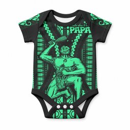 Maori Fathers Day New Zealand Baby Onesie Aroha Ahau Ki A Koe Papa - Green