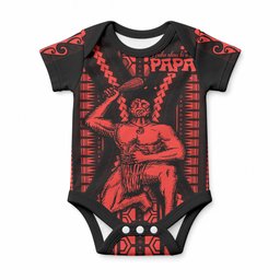 Maori Fathers Day New Zealand Baby Onesie Aroha Ahau Ki A Koe Papa - Red