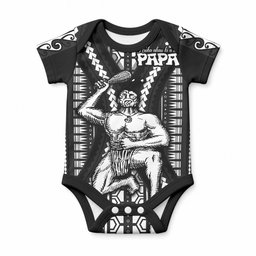 Maori Fathers Day New Zealand Baby Onesie Aroha Ahau Ki A Koe Papa - Black