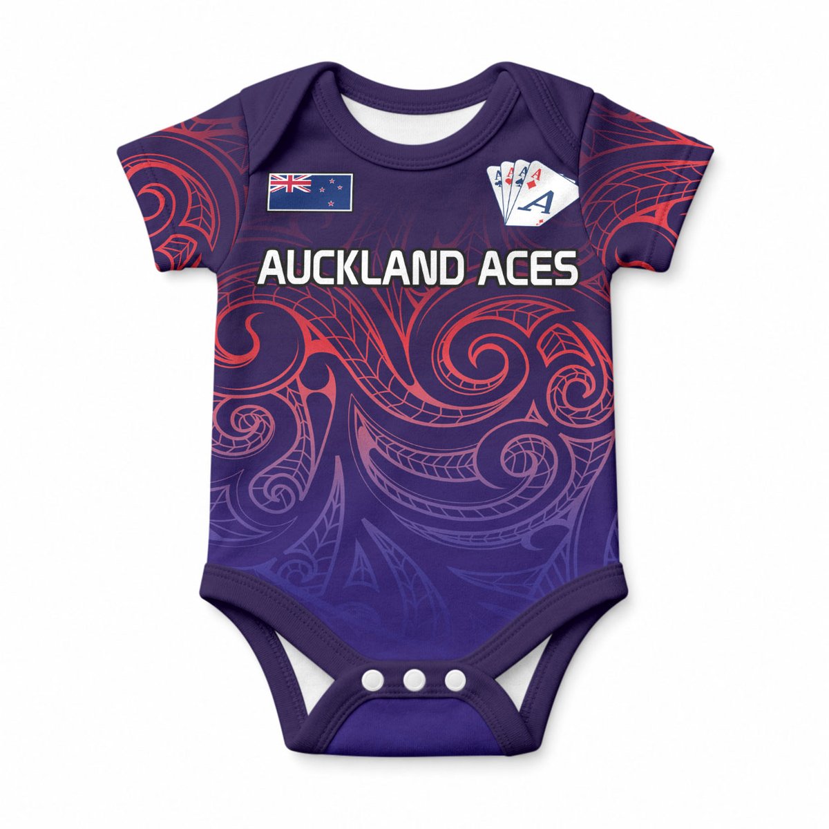 New Zealand Auckland Cricket Baby Onesie Maori Traditional Ethnic Style