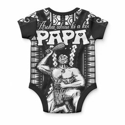 Maori Fathers Day New Zealand Baby Onesie Aroha Ahau Ki A Koe Papa - Black