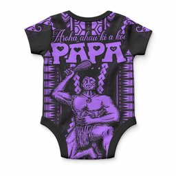 Maori Fathers Day New Zealand Baby Onesie Aroha Ahau Ki A Koe Papa - Purple