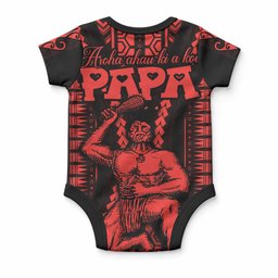 Maori Fathers Day New Zealand Baby Onesie Aroha Ahau Ki A Koe Papa - Red