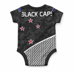 New Zealand Cricket Baby Onesie Black Cap Sporty Style No1