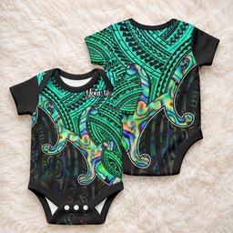 Custom Aotearoa Papua Shell Baby Onesie Maori Tribal Pattern