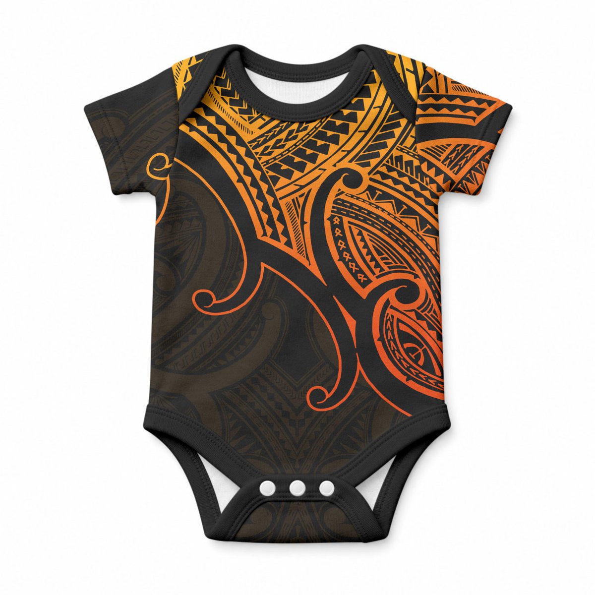 Aotearoa Maori Koru Baby Onesie Polynesian Pacific Tribal - Gold