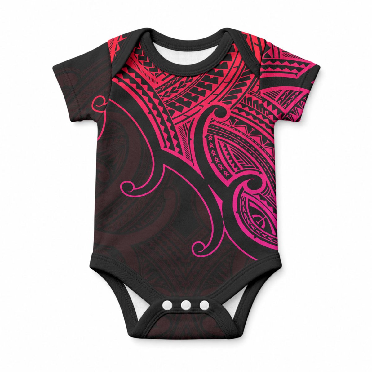 Aotearoa Maori Koru Baby Onesie Polynesian Pacific Tribal - Pink