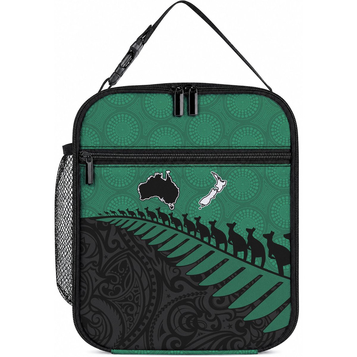 Australia Wallabies and Aotearoa Rugby Lunch Bag Kangaroo Black Fern Maori Green Vibe