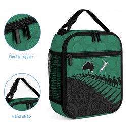 Australia Wallabies and Aotearoa Rugby Lunch Bag Kangaroo Black Fern Maori Green Vibe