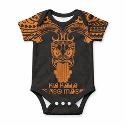 Personalised New Zealand Te Reo Maori Baby Onesie Kia Kaha Maori Language Week Gold Style