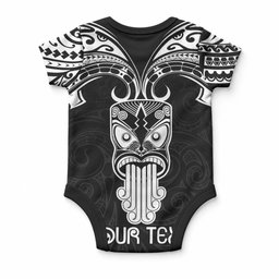 Personalised New Zealand Te Reo Maori Baby Onesie Kia Kaha Maori Language Week Black Style