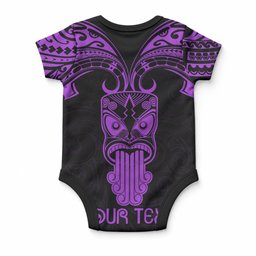 Personalised New Zealand Te Reo Maori Baby Onesie Kia Kaha Maori Language Week Purple Style