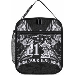 Custom New Zealand Maori Rugby Lunch Bag Black Haka Dance With NZ Champions History