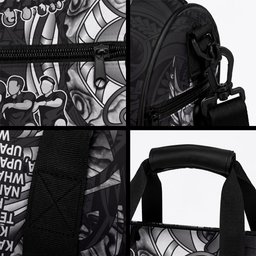 New Zealand Maori Rugby Duffle Bag Black Haka Dance With NZ Champions History