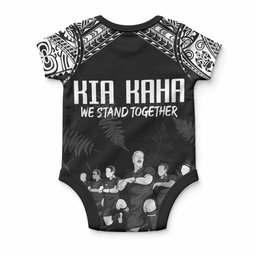 NZ Rugby Baby Onesie Kapa Opango Maori Haka With Years of The All Black Champions