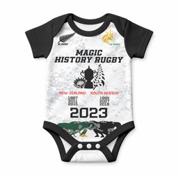 Custom New Zealand South Africa Rugby Baby Onesie History Commemorative World Cup Winners Unique