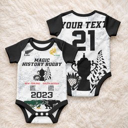 Custom New Zealand South Africa Rugby Baby Onesie History Commemorative World Cup Winners Unique
