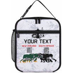 Custom New Zealand South Africa Rugby Lunch Bag History Commemorative World Cup Winners Unique