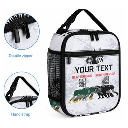 Custom New Zealand South Africa Rugby Lunch Bag History Commemorative World Cup Winners Unique