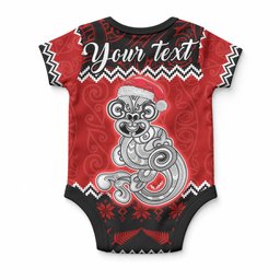 Personalised New Zealand Christmas Baby Onesie Maori Tiki Meri Kirihimete