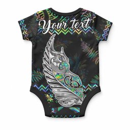 Personalised New Zealand Christmas Baby Onesie Maori Fern Manaia Meri Kirihimete with Papaua Shell