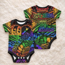 New Zealand LGBT Fern Heart Baby Onesie Dont judge What You Dont Understand