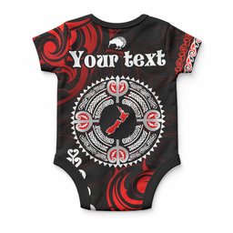 New Zealand Waitangi Day Personalised Baby Onesie Aotearoa Te Ra O Waitangi With Maori Tattoo