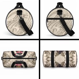 Personalized New Zealand Women's Day Duffle Bag Maori Girl Feathers of Hope - Beige