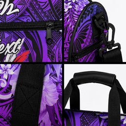New Zealand Custom Women's Day Duffle Bag Maori Girl Feathers of Hope - Purple