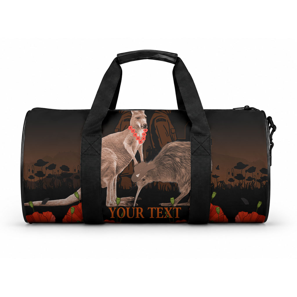 Kangaroo and Kiwi Bird ANZAC Day Custom Duffle Bag Soldier Style
