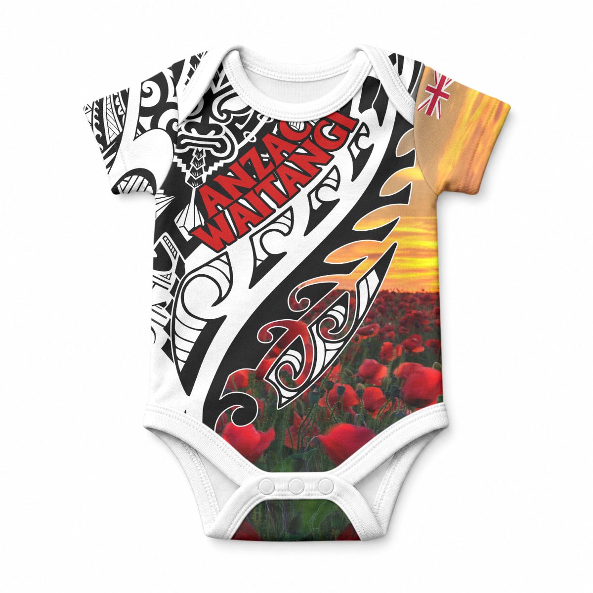Personalised New Zealand Waitangi and ANZAC day Baby Onesie