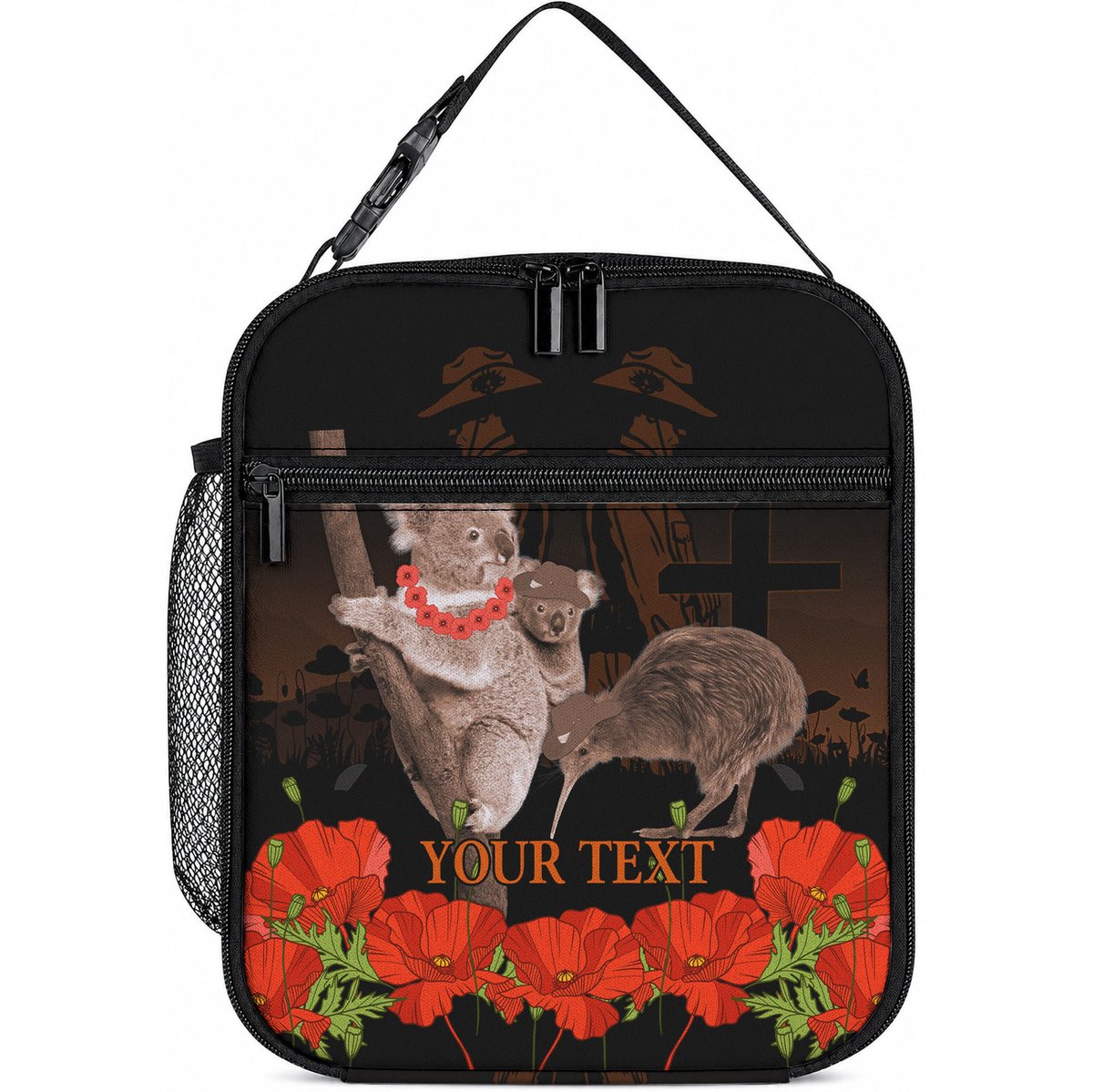 Koala and Kiwi Bird ANZAC Day Custom Lunch Bag Soldier Style